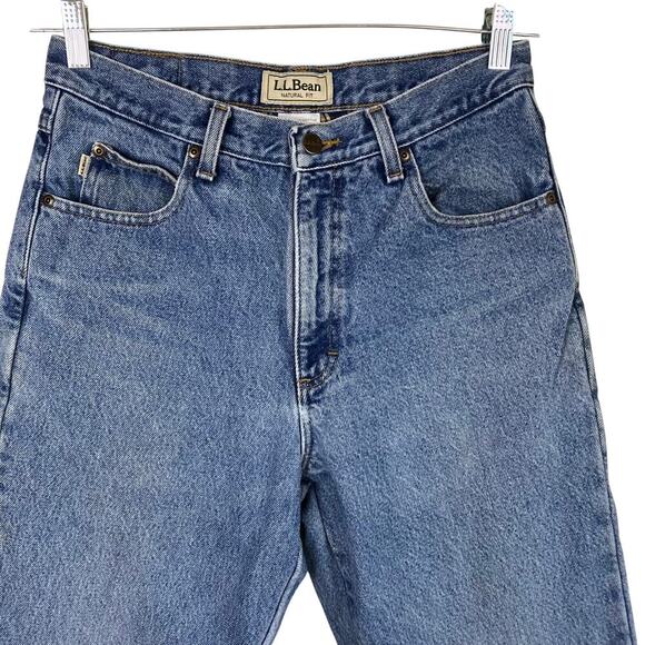 L.L. Bean Womens Vintage 90s Plaid Flannel Lined Jeans High Waisted Tapered Leg - Picture 3 of 16